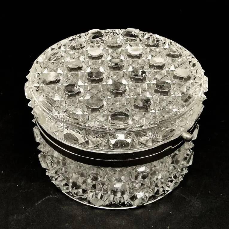 Bonbonniere, Vienna Secession, pressed glass, Belgium, 1930s