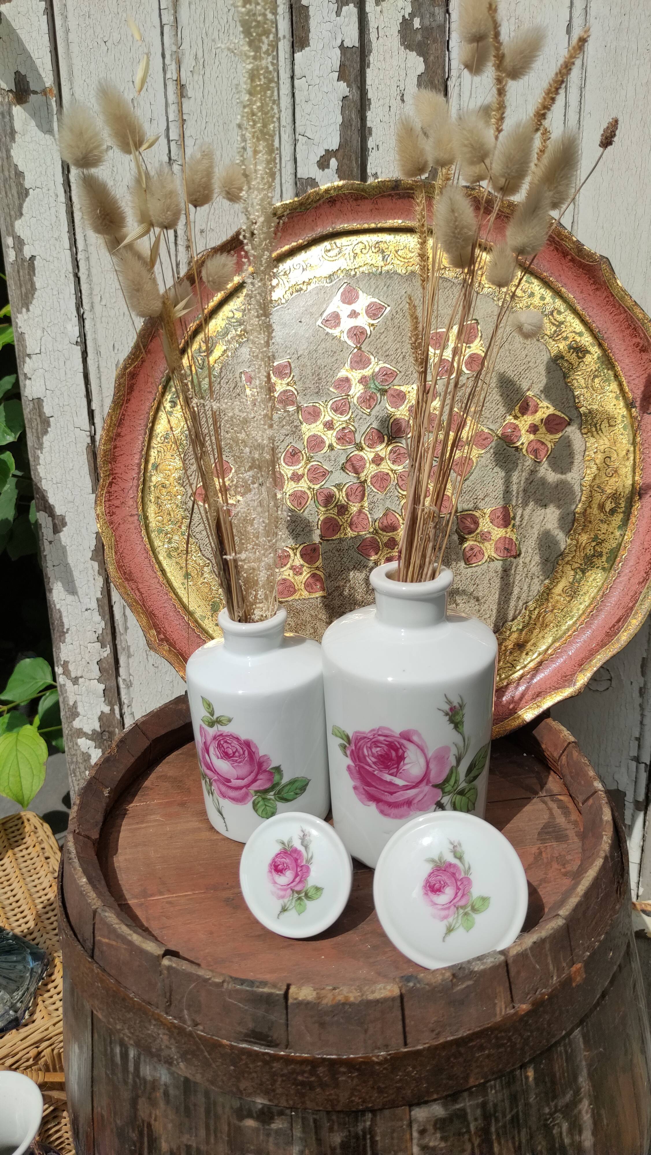 Antique white porcelain bottles