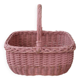 Pink rattan basket