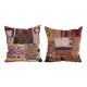 Set of 2 vintage kilim cushion covers 51x51 cm