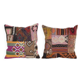 Set of 2 vintage kilim cushion covers 51x51 cm