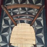 Paire d’élégantes chaises en cannage de lame