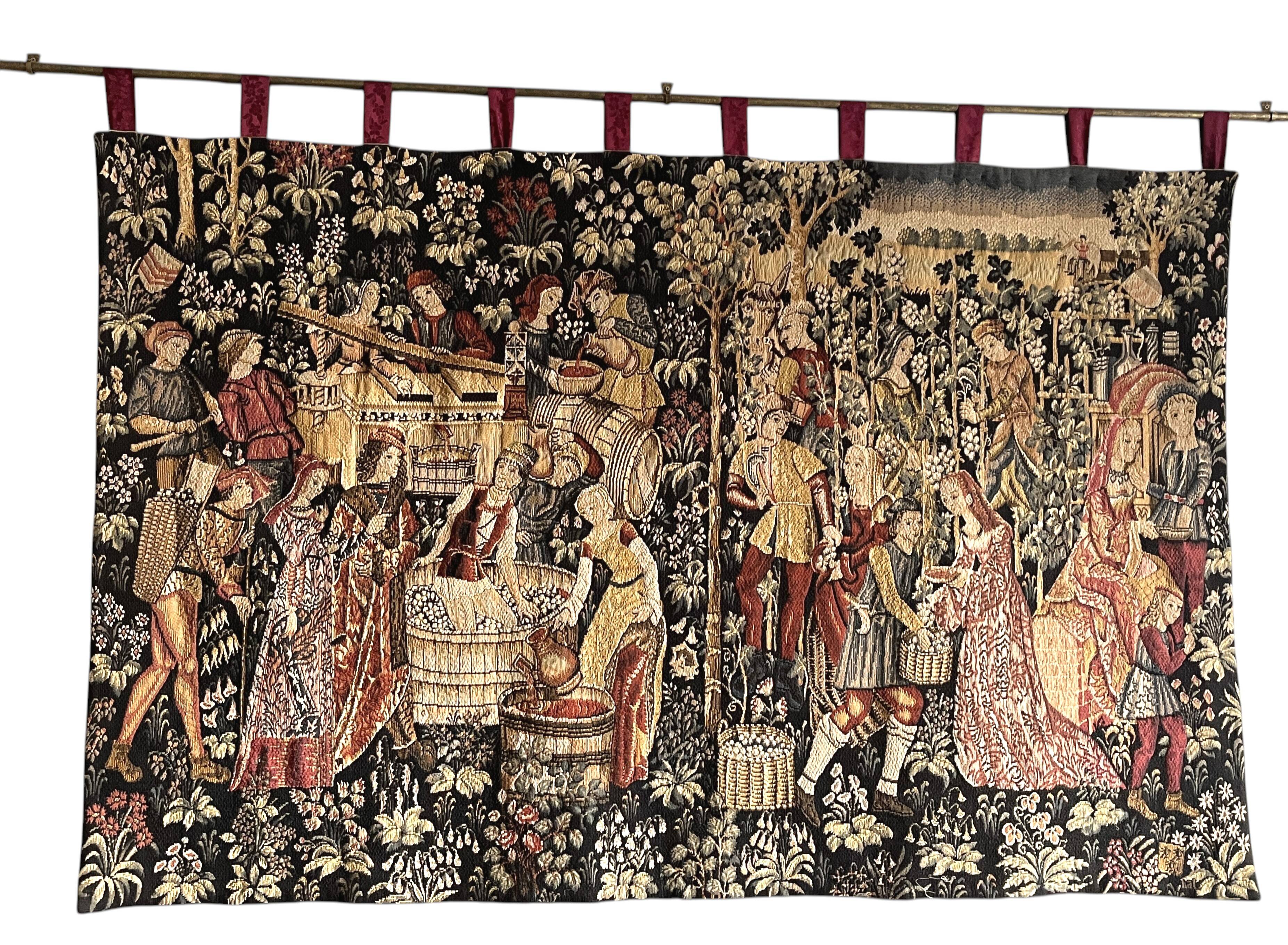 Halluin tapestry, important medieval scene, 20th century certificate