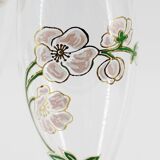 Lot de 3 flûtes en verre avec fleurs