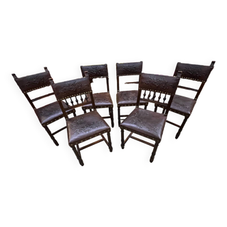 Mot de 6 chaises Henri II