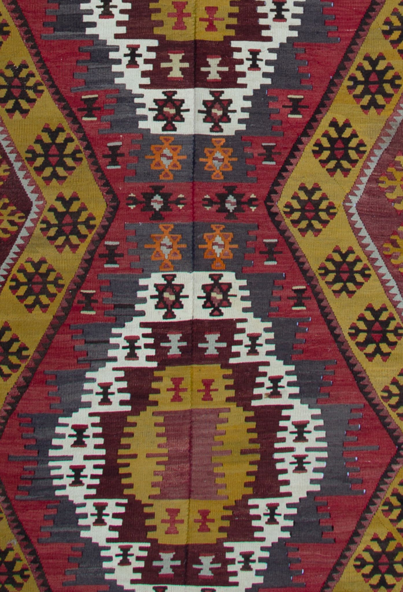 Antique turkish rug handwoven wool rug 140 x 390 cm