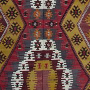 Antique turkish rug handwoven wool rug 140 x 390 cm