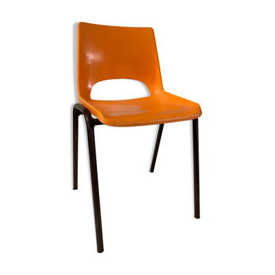 Chaise enfant vintage plastique orange