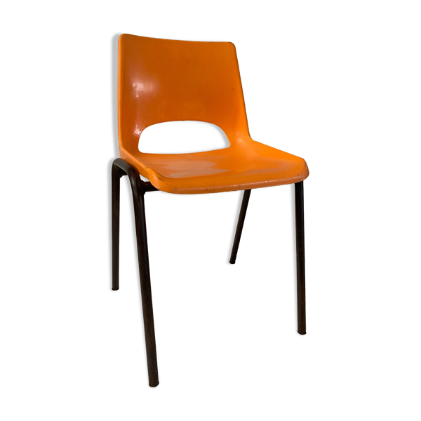 Chaise enfant vintage plastique orange