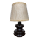 Old Brown Molded Glass Lamp + Beige Lampshade 70's Vintage #A832