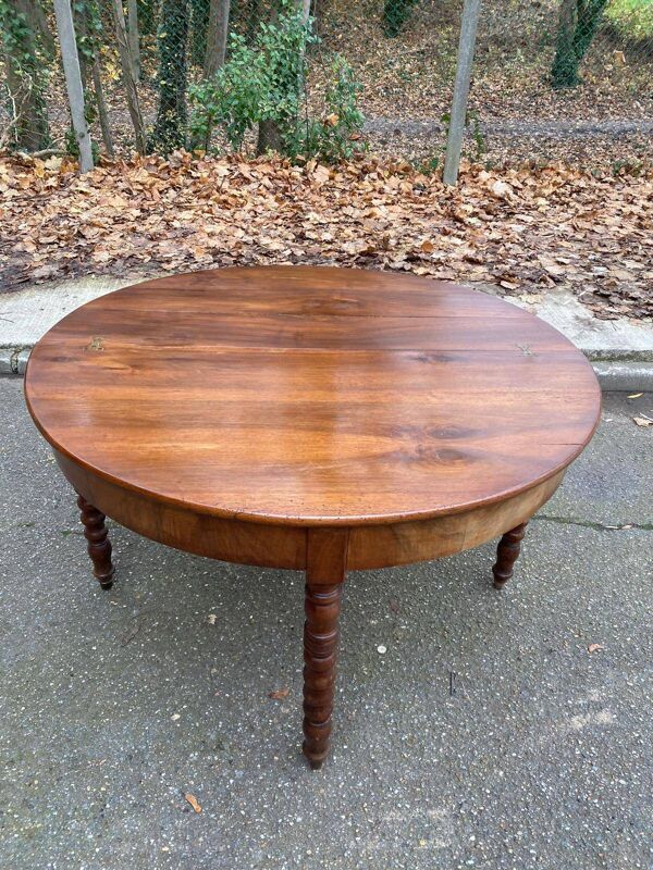 Table à manger ronde extensible par abattant console du 19ème