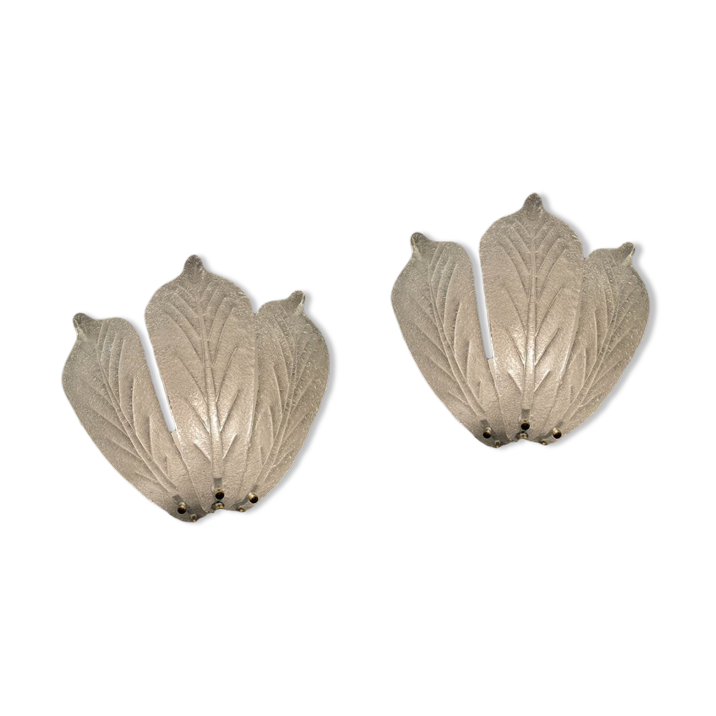 Murano glass leaf sconces, set of 2
