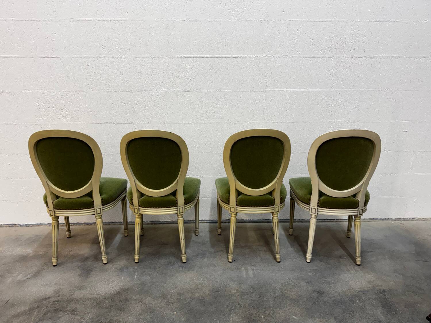 4 studded Louis XVI medallion chairs