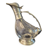 Wine carafe, duck design, glass and metal A553