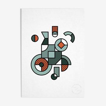 Poster A3 Abstract Geometry: Numbered Series #001