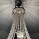 Lustre Montgolfière à pampilles en cristal