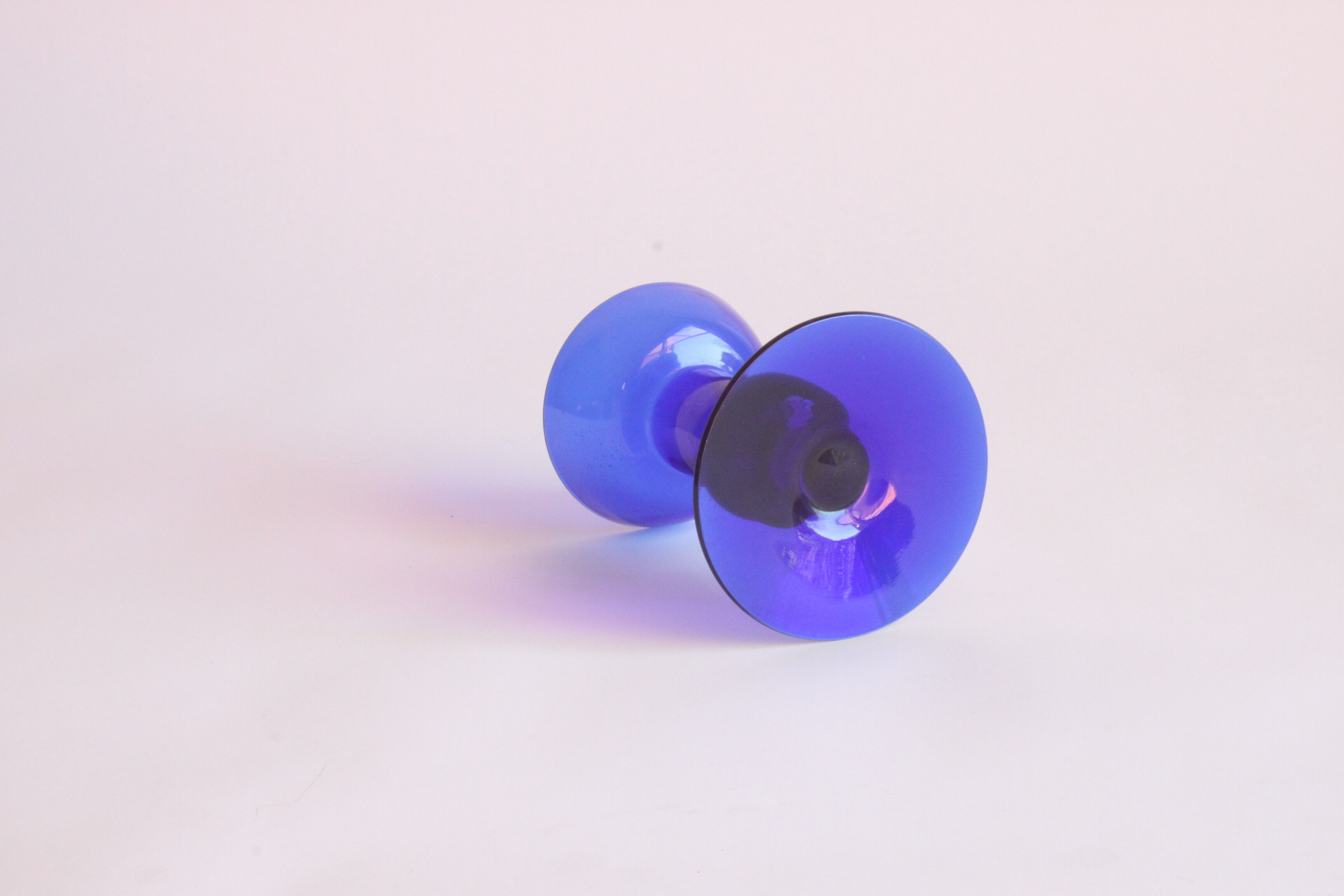 Cobalt blue scandinavian style candle stick, 1960s.