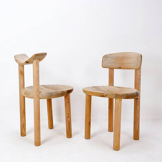 Rainer Daumiller for Hirtshals Savværk A/S dining set - Denmark, 1970s - 1 table/2 chairs/1 stool
