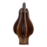 Lampe brutaliste bois teck années 60
