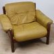 Scandinavian leather and beech armchair, 1960