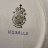 Set of 12 white, mint and gold soup plates, Mosèle de Luné model