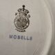 Set of 12 white, mint and gold soup plates, Mosèle de Luné model