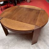 Primitive brutalist round coffee table