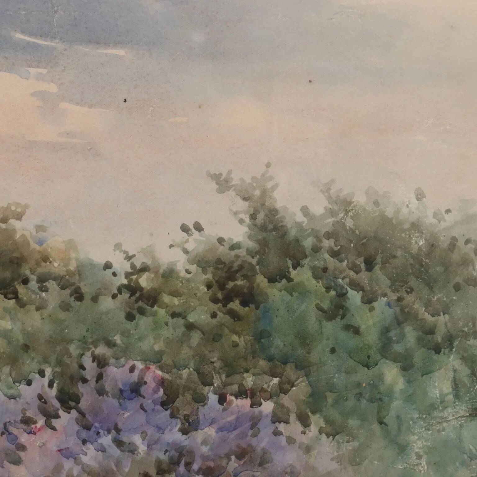 Old painting signed Angelos Giallinas, watercolour on paper from the 1800s.