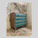 Commode vintage bois et vert foncé