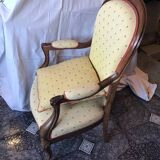 Fauteuil XIXE style Louis Philippe à dossier violine