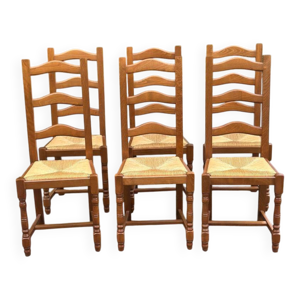 6 chaises bois massif - type