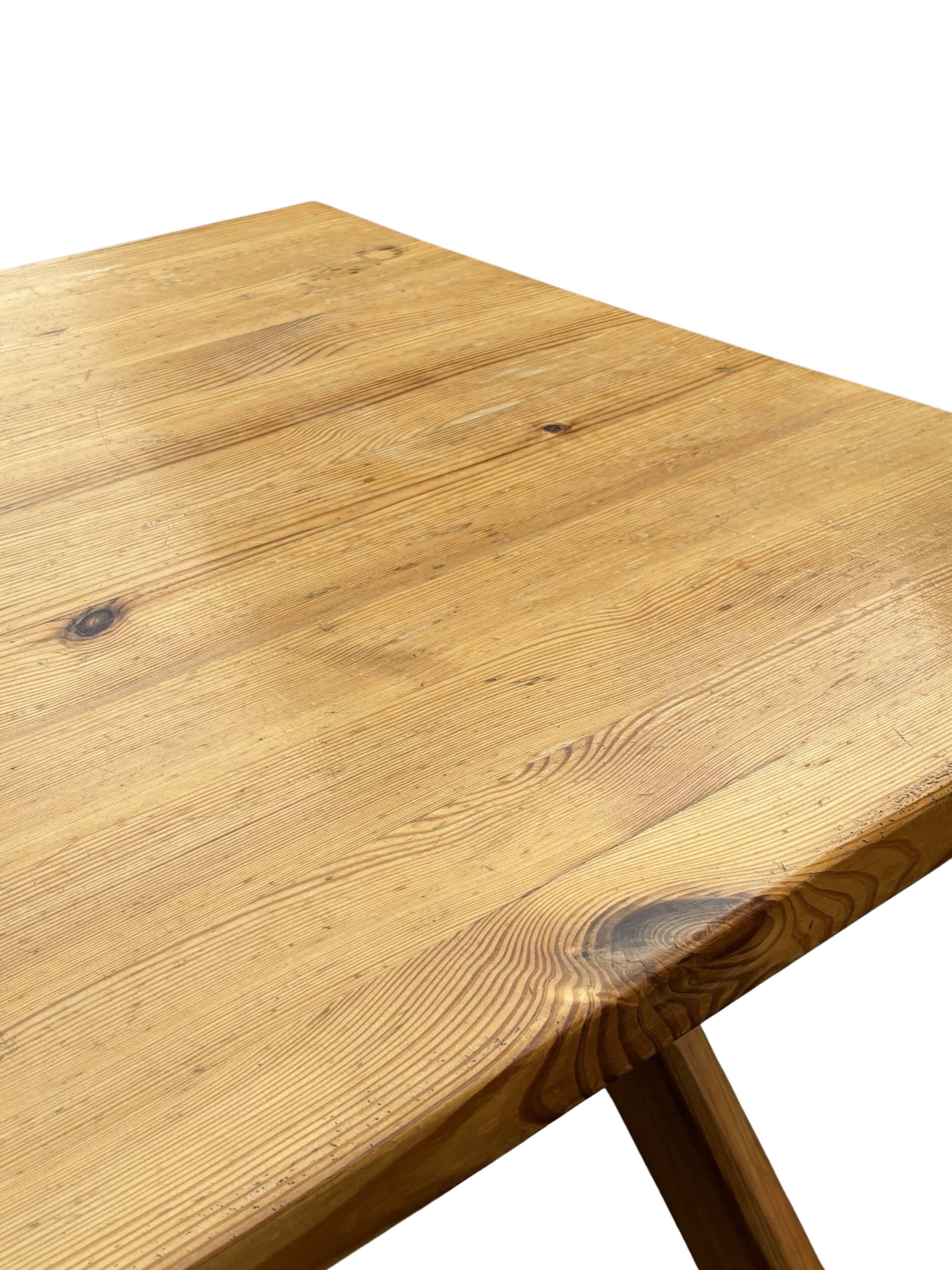 Vintage dining table pinewood 1960 minimalist dining table