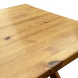Vintage dining table pinewood 1960 minimalist dining table