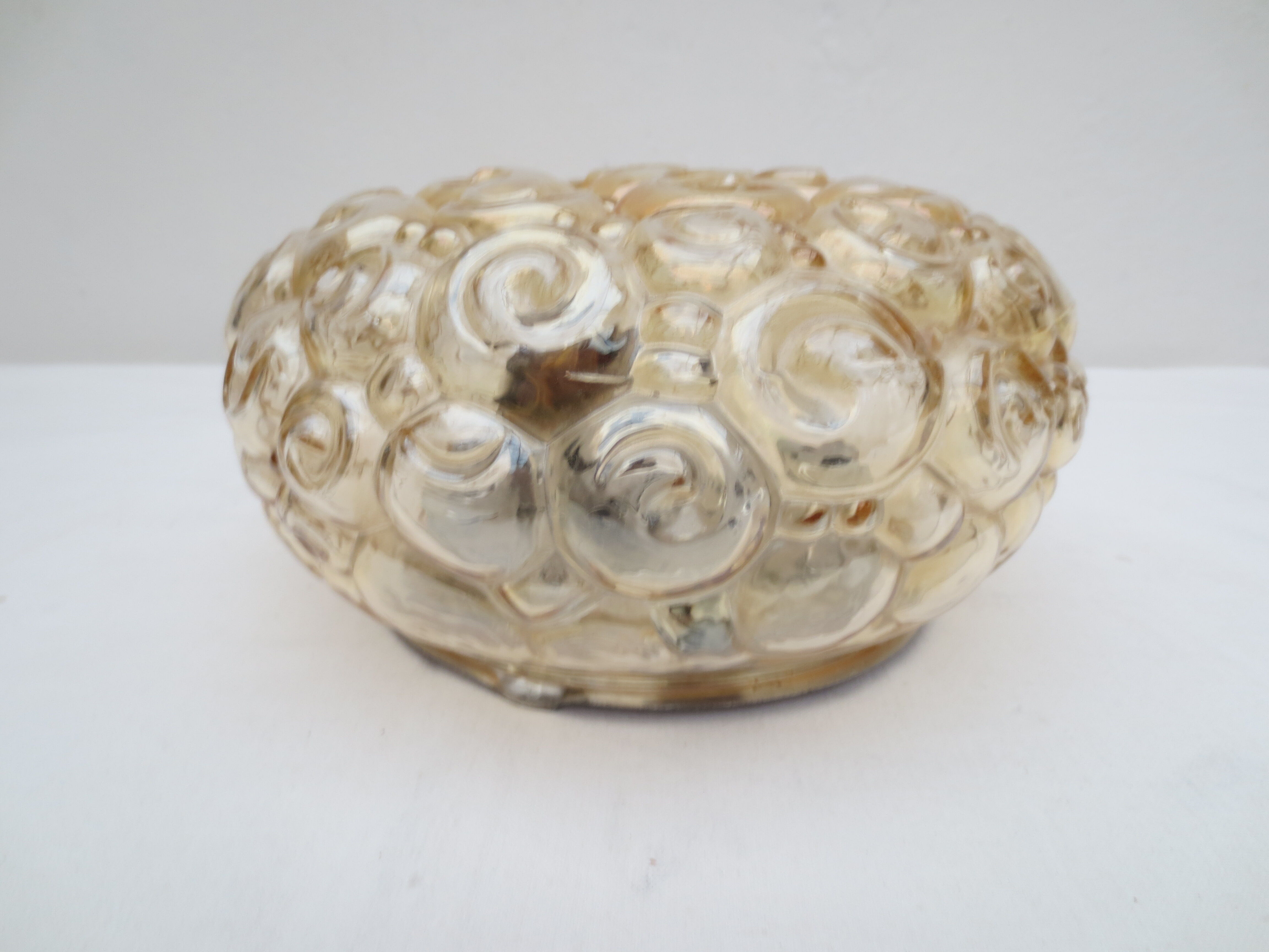 Old wall lamp molded glass, bubble decoration