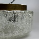 60s 70s ceiling lamp Plafoniere Flush Mount Ice Glass Hillebrand Germany