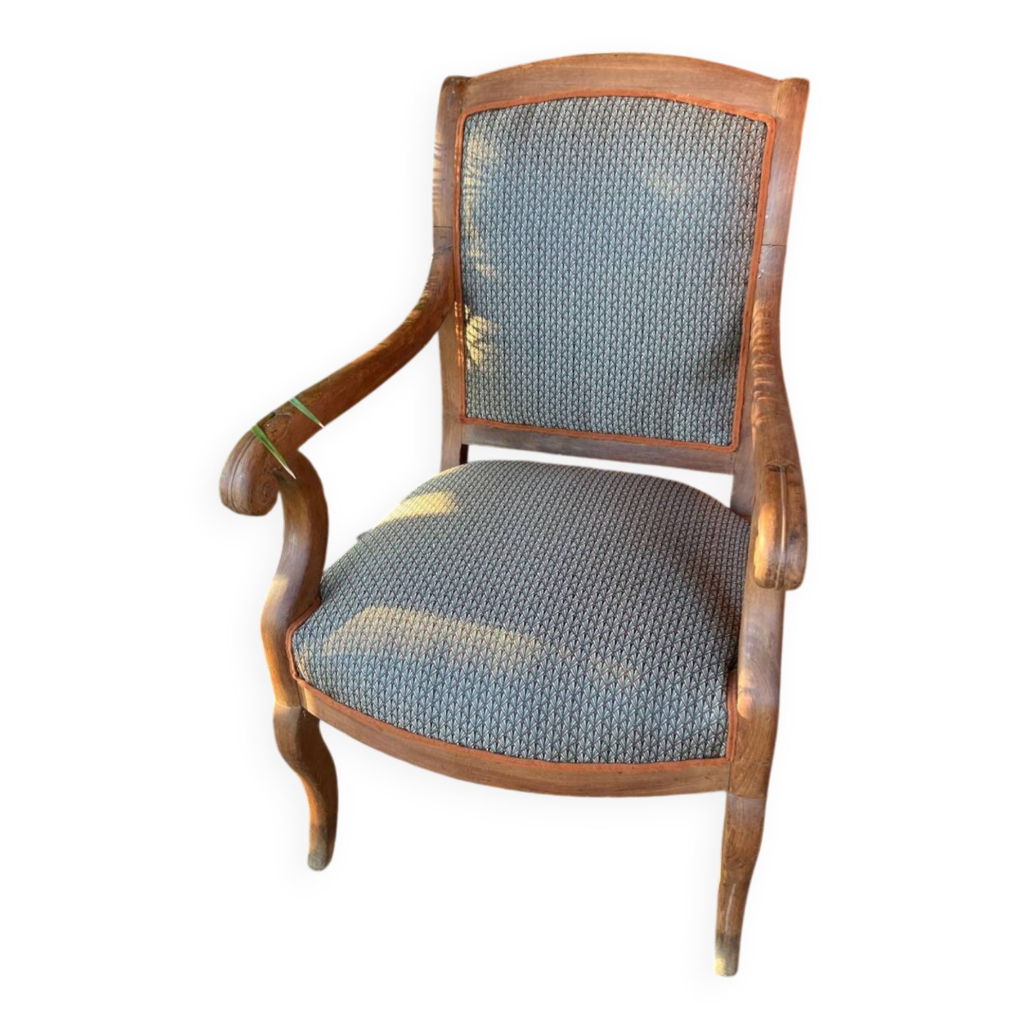 Antique Regency style armchair with complete restoration of the seat