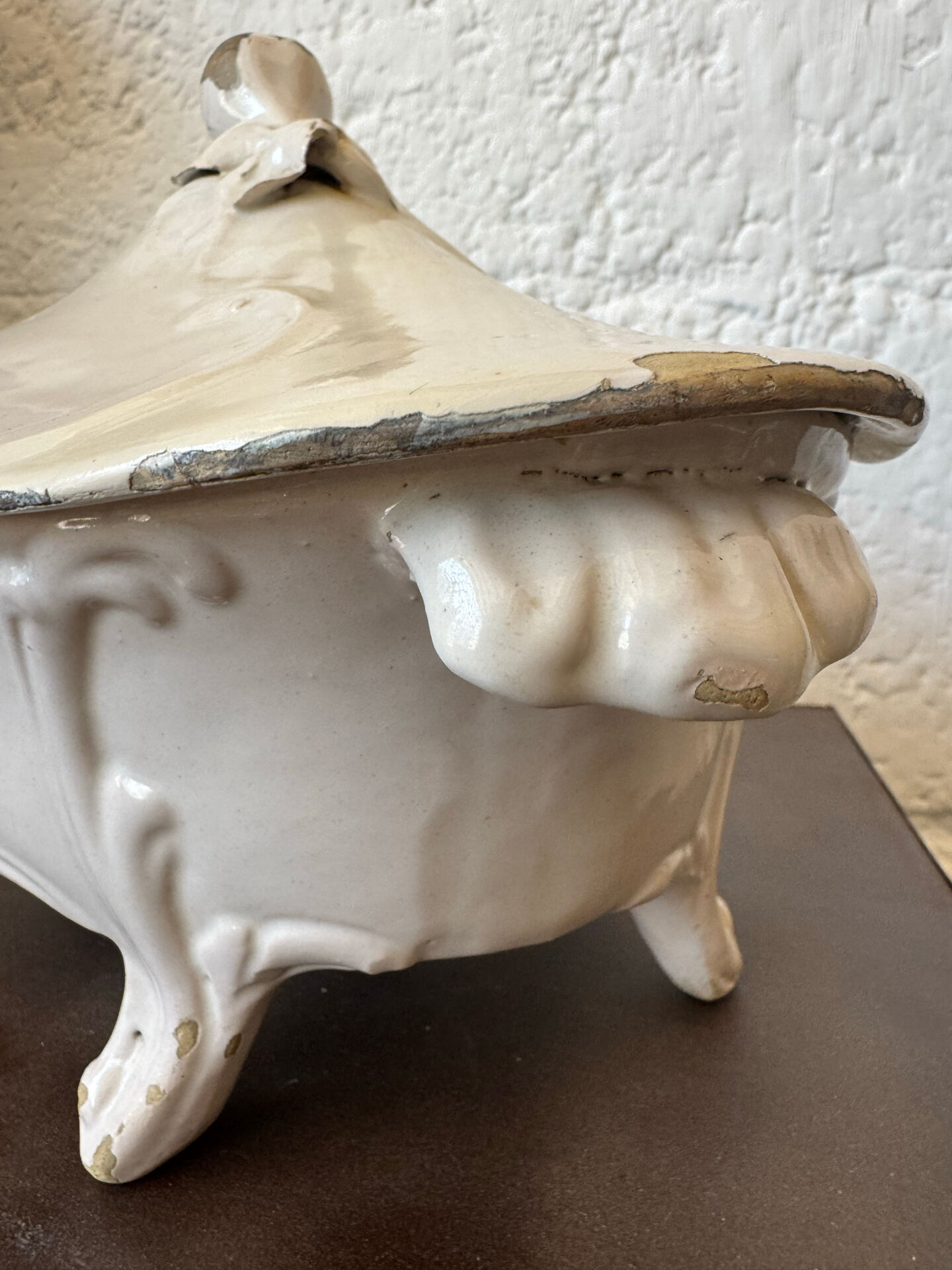 Moustiers earthenware vegetable dish 18th century