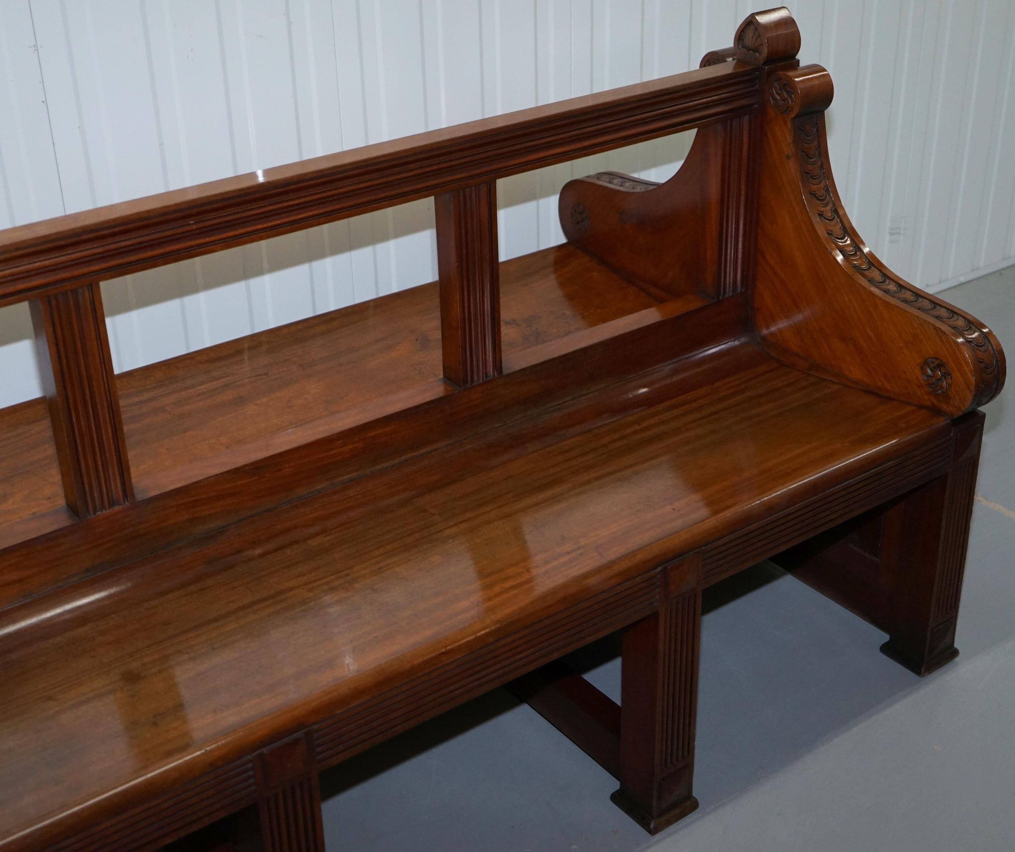 Victorian Double-Faced Carved Walnut Gallery Bench