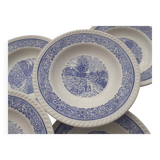 Service de 6 assiettes creuses anciennes de style anglais
