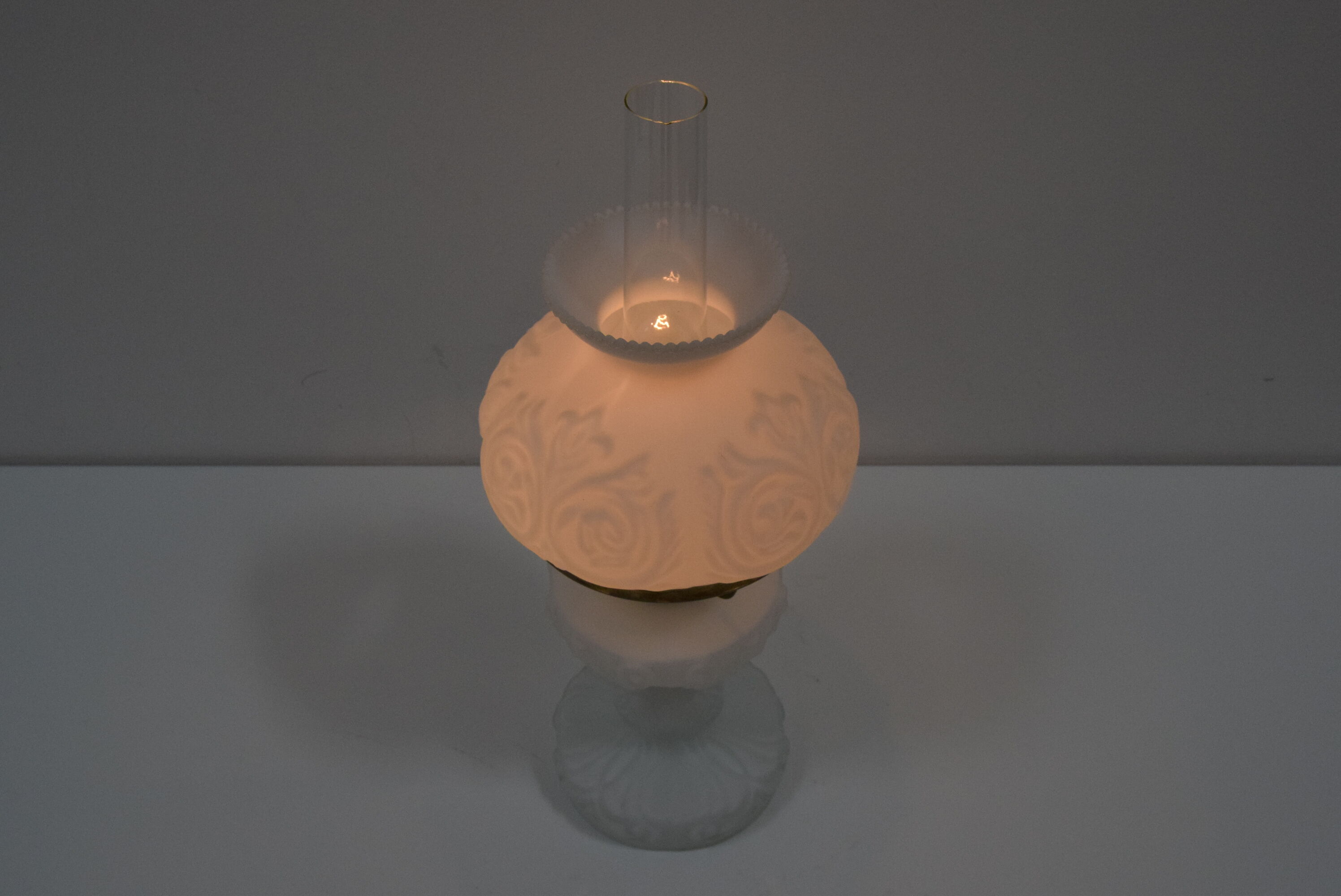 Mid-century Glass Table Lamp,1960's.