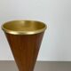 Minimalist diabolo plant stand in metal & walnut, Italy, 1950s