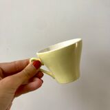 set of 10 coffee cups Digoin Sarreguemines pastel yellow color 50s