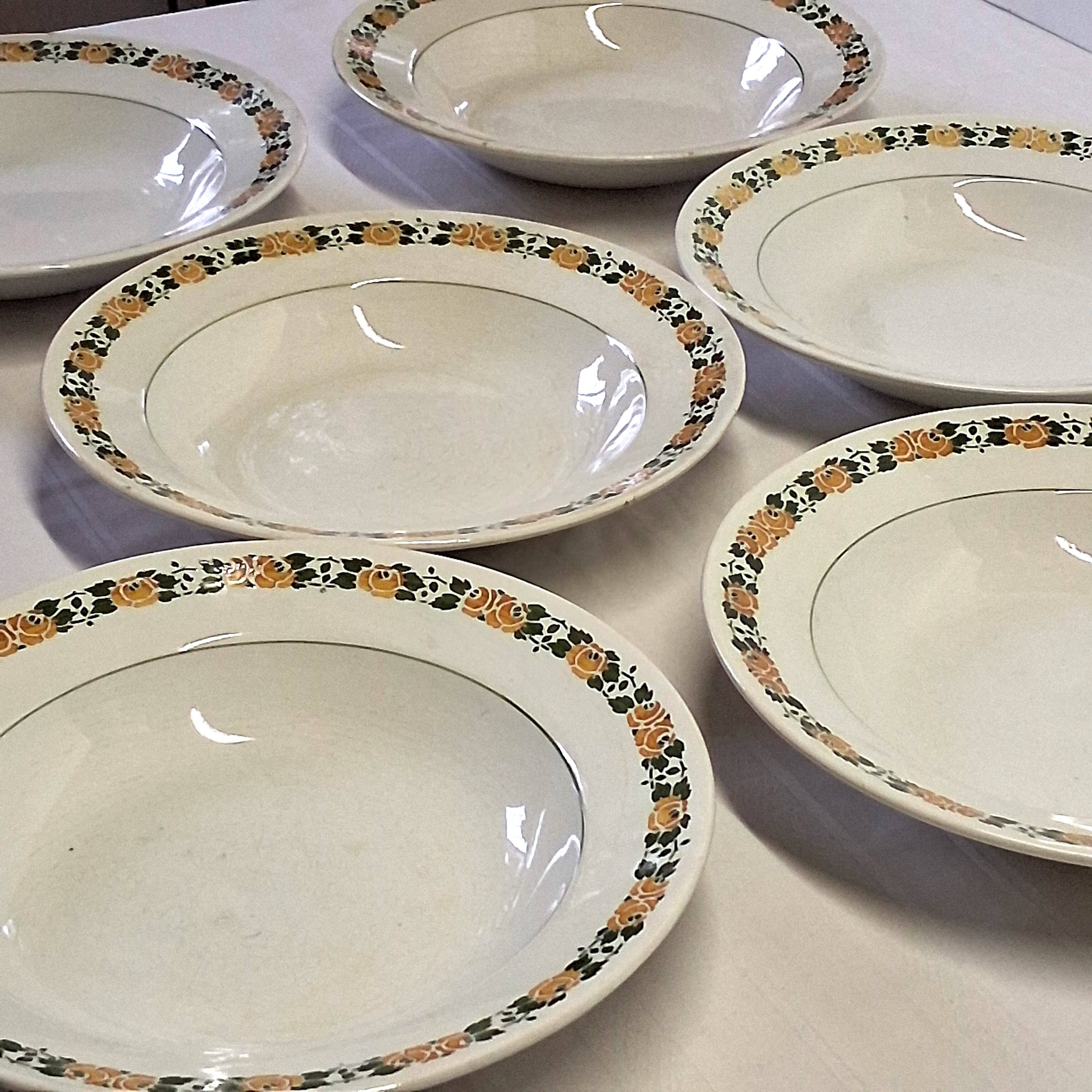 6 antique Villeroy & Boch soup plates in good condition