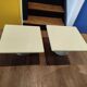 Vintage design nesting tables – lacquered wood & metal