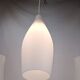 Superb set of three Holmegaard white opaline glass pendant lights