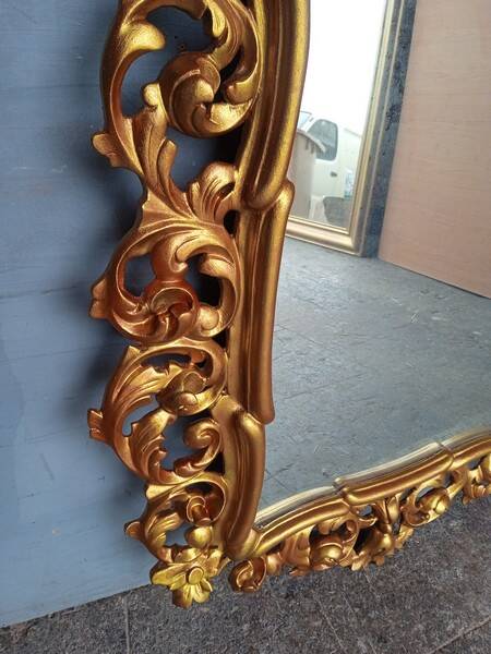 Baroque mirror Louis XV gilded wood ep XIX em - 105 cm
