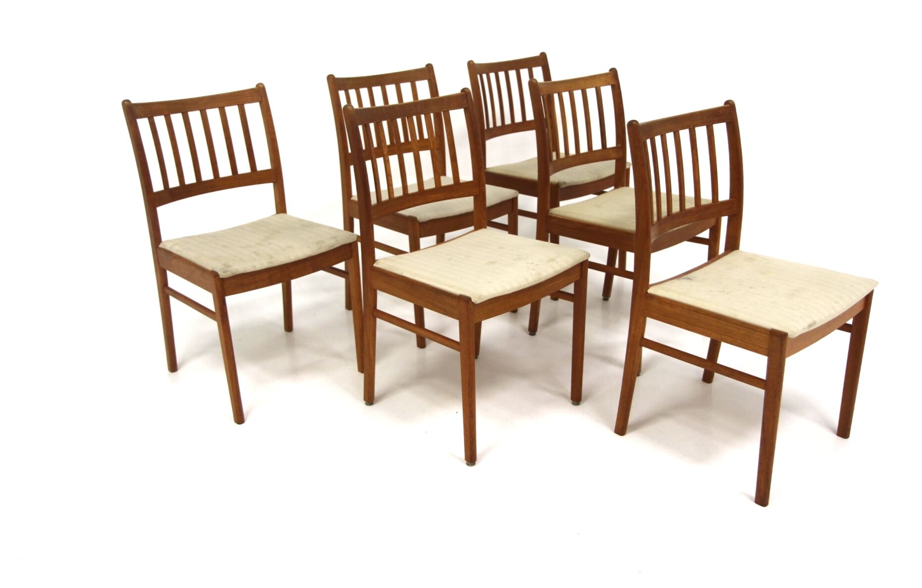 Set de 6 chaises scandinave en noyer, Suède, 1960