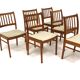 Set de 6 chaises scandinave en noyer, Suède, 1960