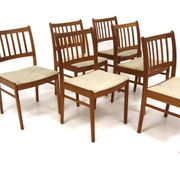 Set de 6 chaises scandinave en noyer, Suède, 1960