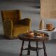 Table d'appoint moderne danoise, style baroque rond en Oak, milieu du 20e siècle